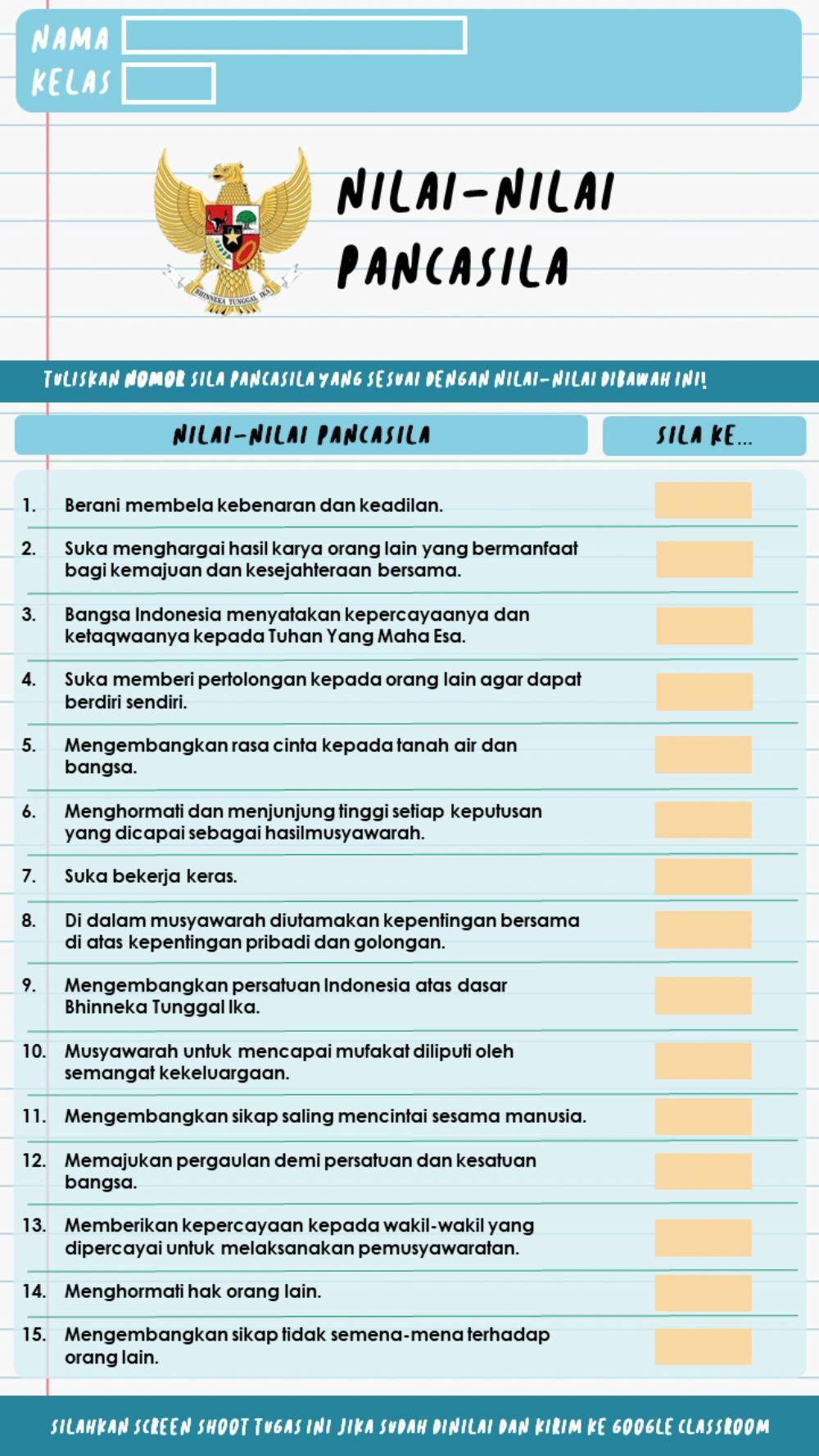 Nilai-Nilai Pancasila