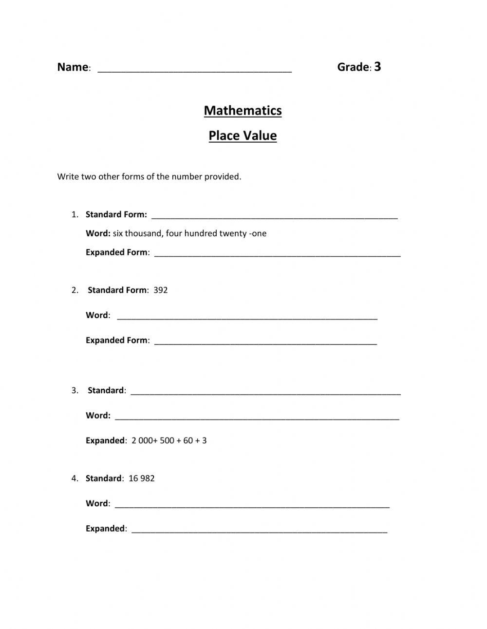 Place Value 329260 Althera LiveWorksheets