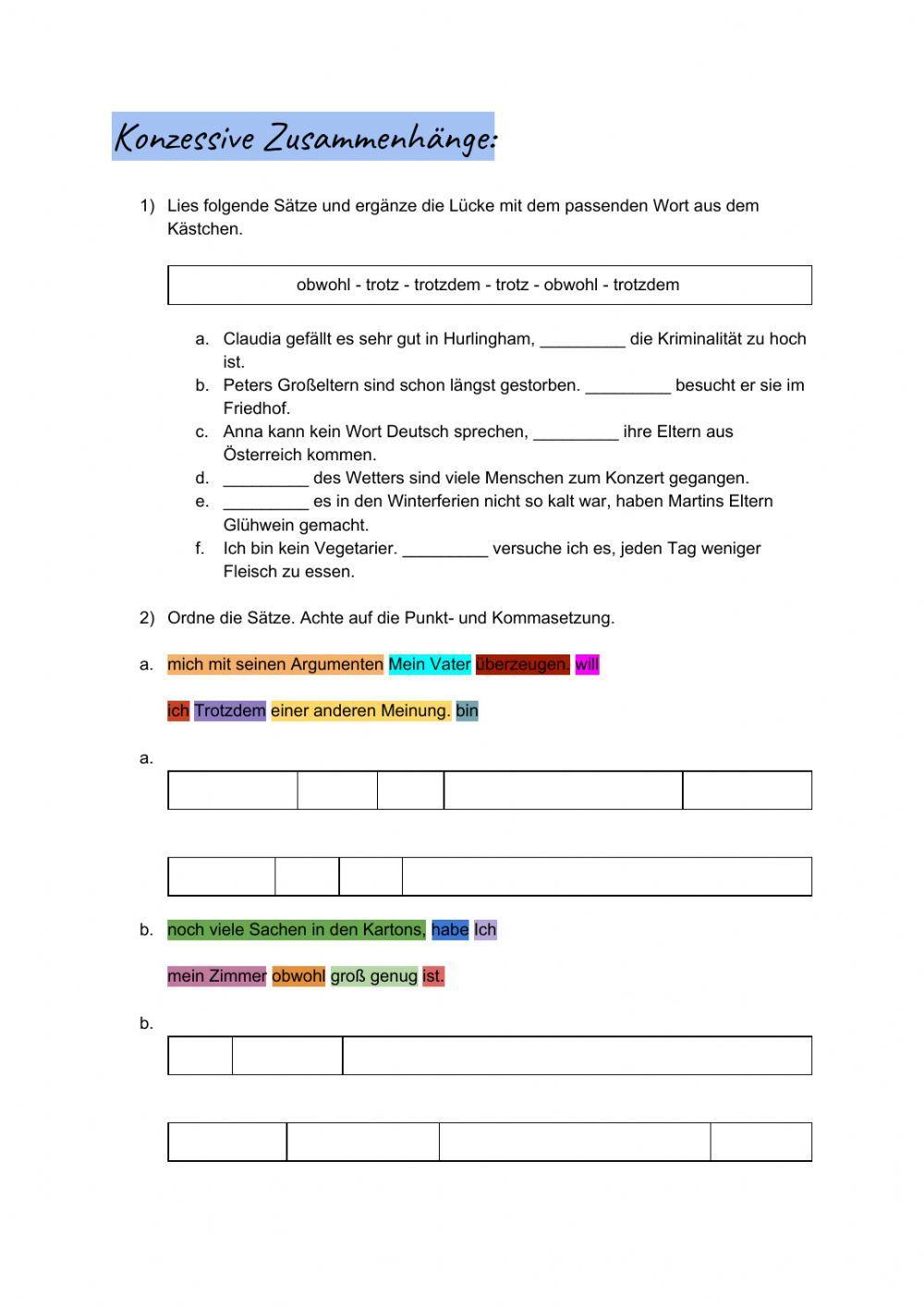 Konzessive Zusammenhänge