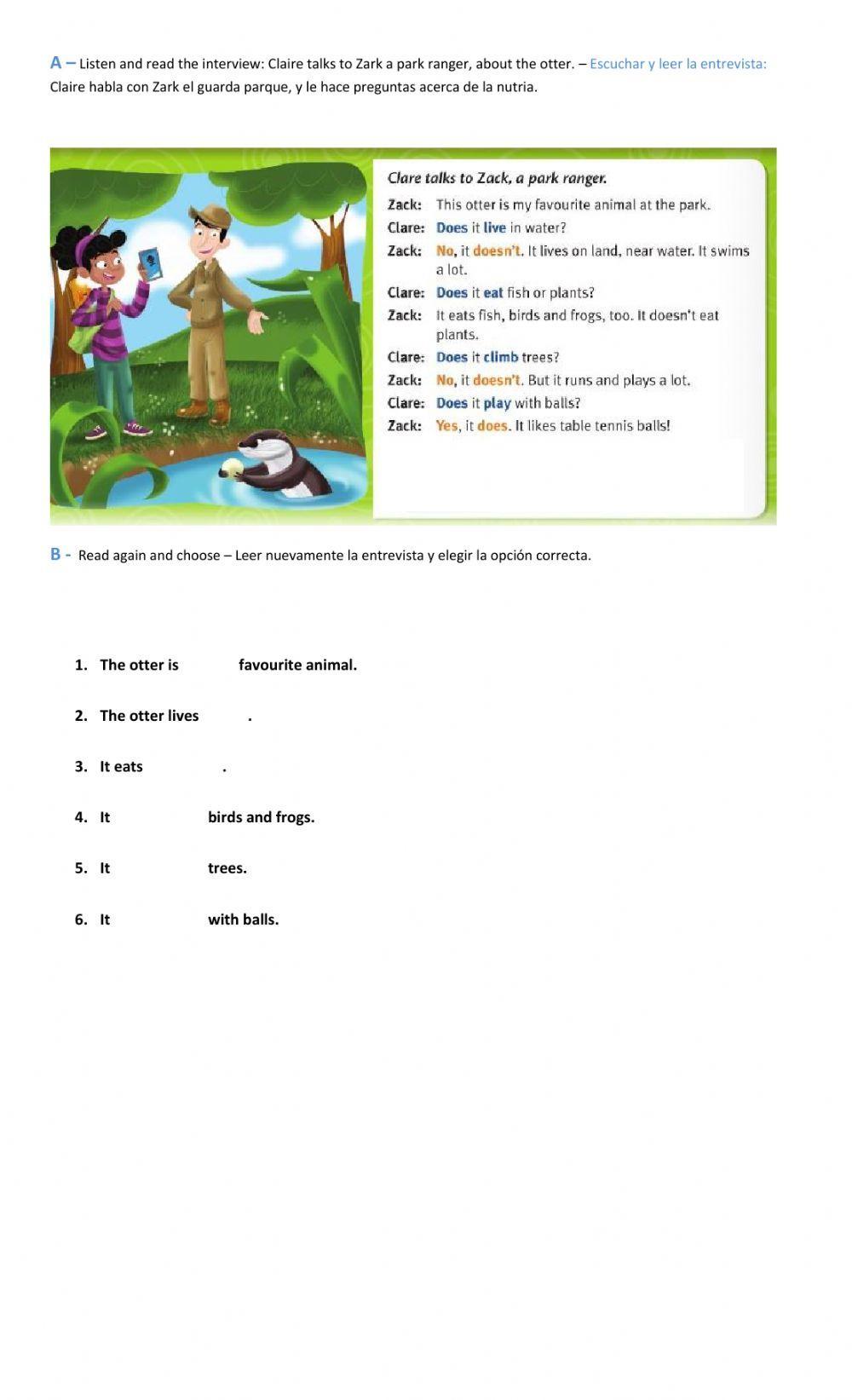 Listen and read the interview - Adaptación