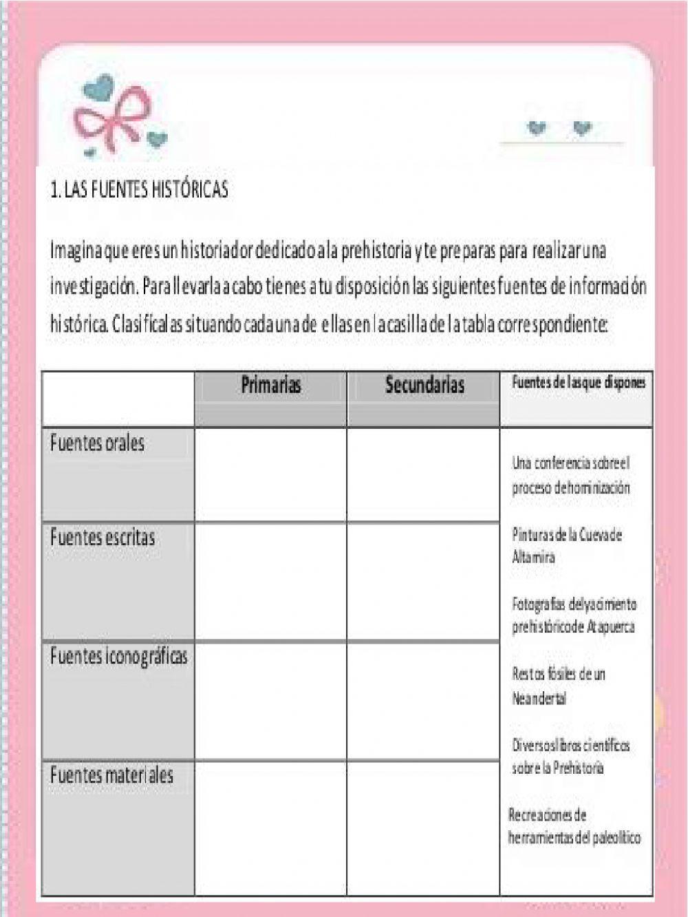 Fuentes de la historia