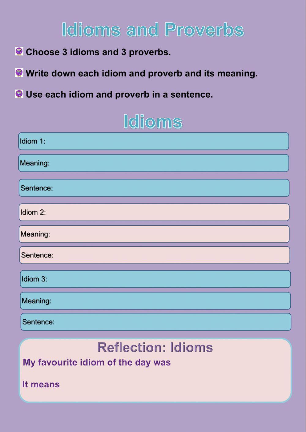 Idioms and Proverbs