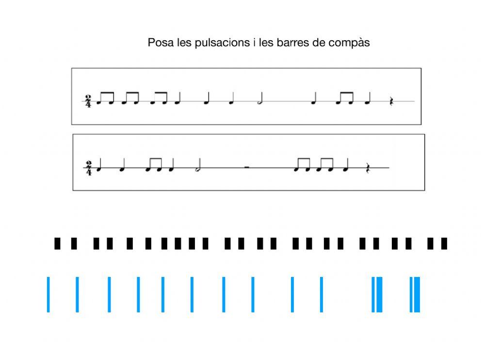 Posar pulsacions i barres de compàs