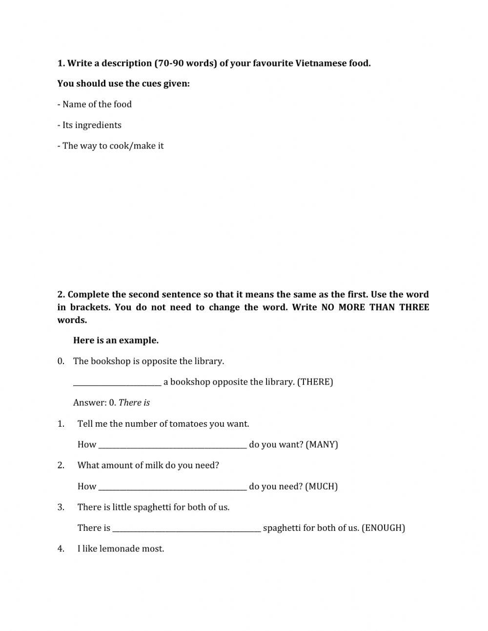 Lớp 7 - Kiểm tra 45 phút số 2 (Unit 4, 5)