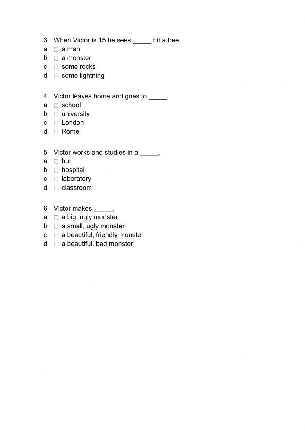 Frankenstein: Vocabulary and Setting