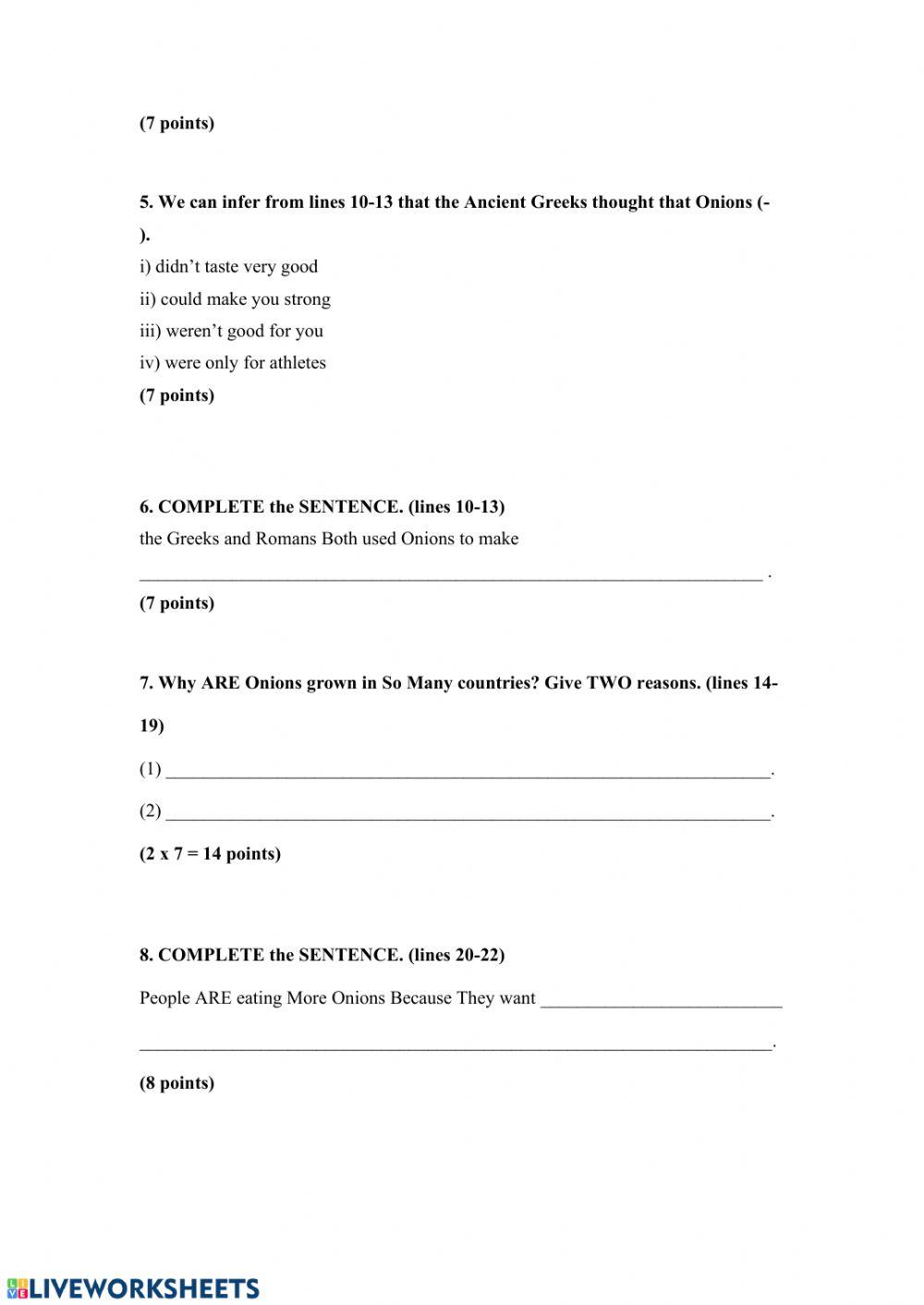 Reading comprehension