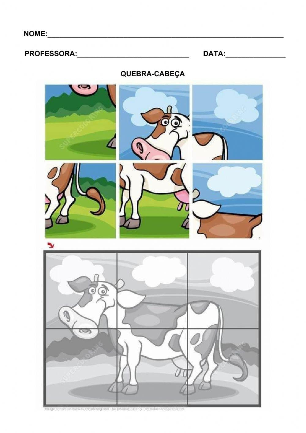 Quebra-cabeça Vaca 8 peças
