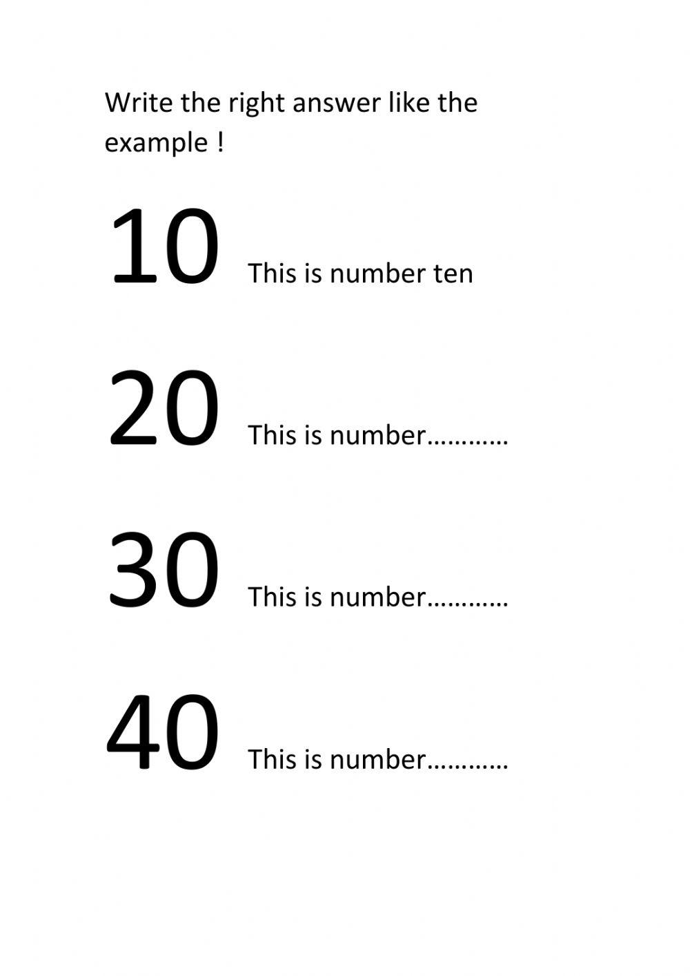 Write the number