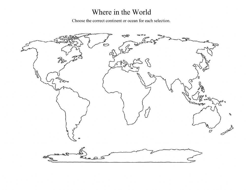 Label Continents and Oceans worksheet | Live Worksheets Label Continents and Oceans worksheet | Live Worksheets