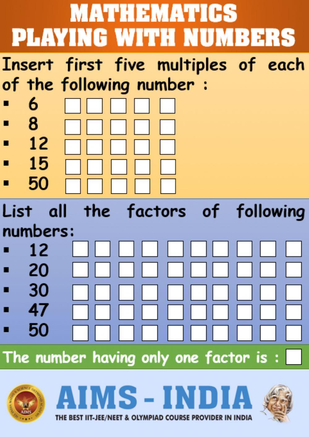 Factors and multiples