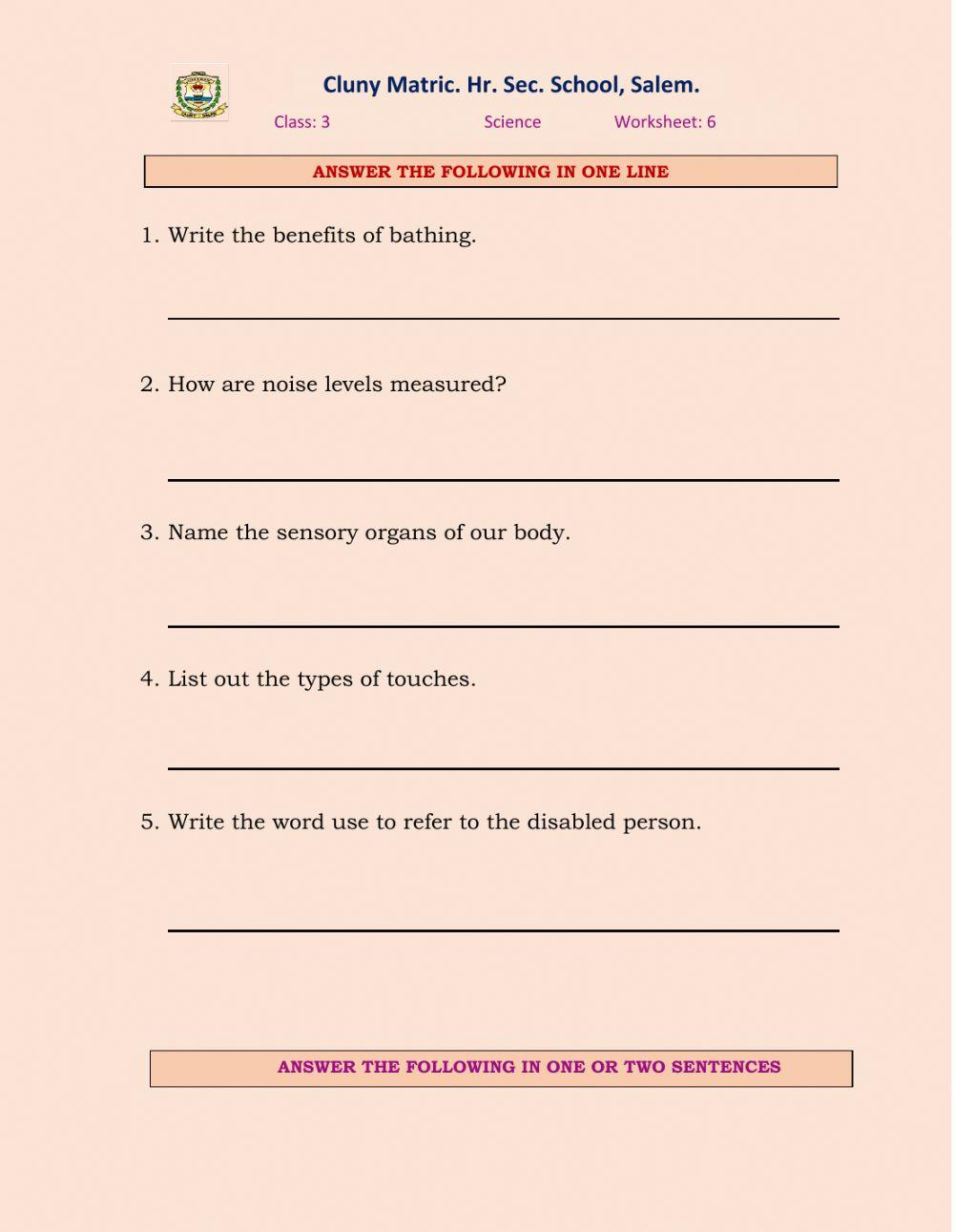 Class 3 Science 6 worksheet | Live Worksheets