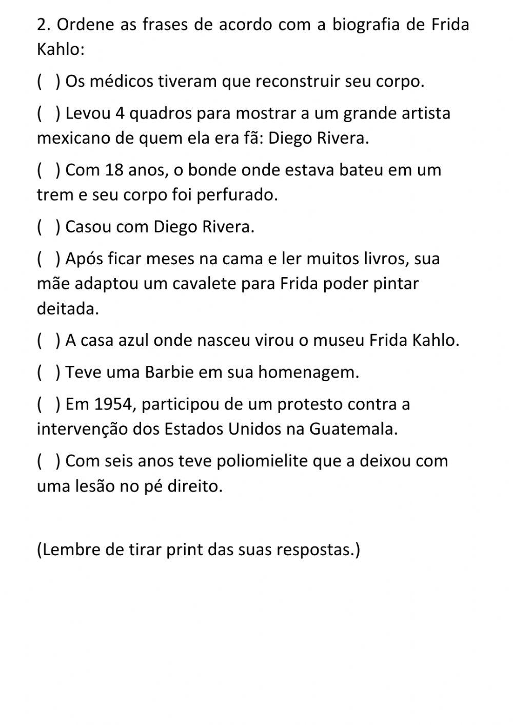 Frida Kahlo 6o ano Final