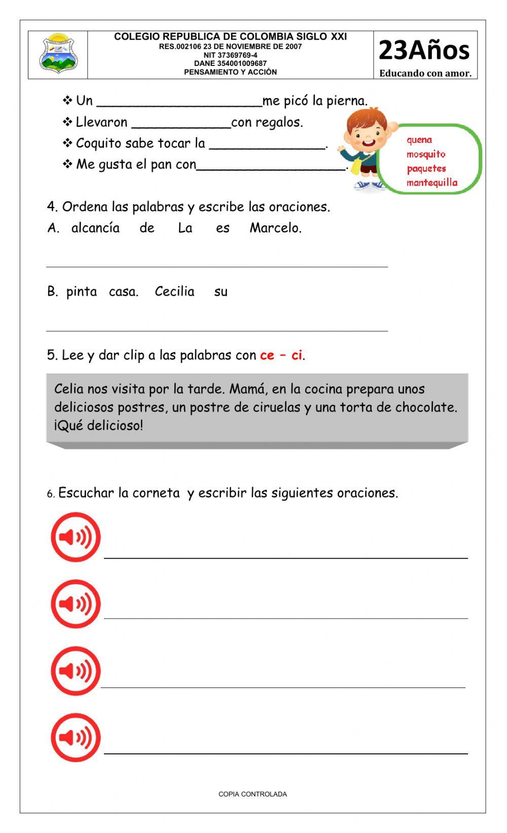 EVALUACIÓN DE LAS SÍLABAS CA, CO, CU, CE, CI, QUE, QUI