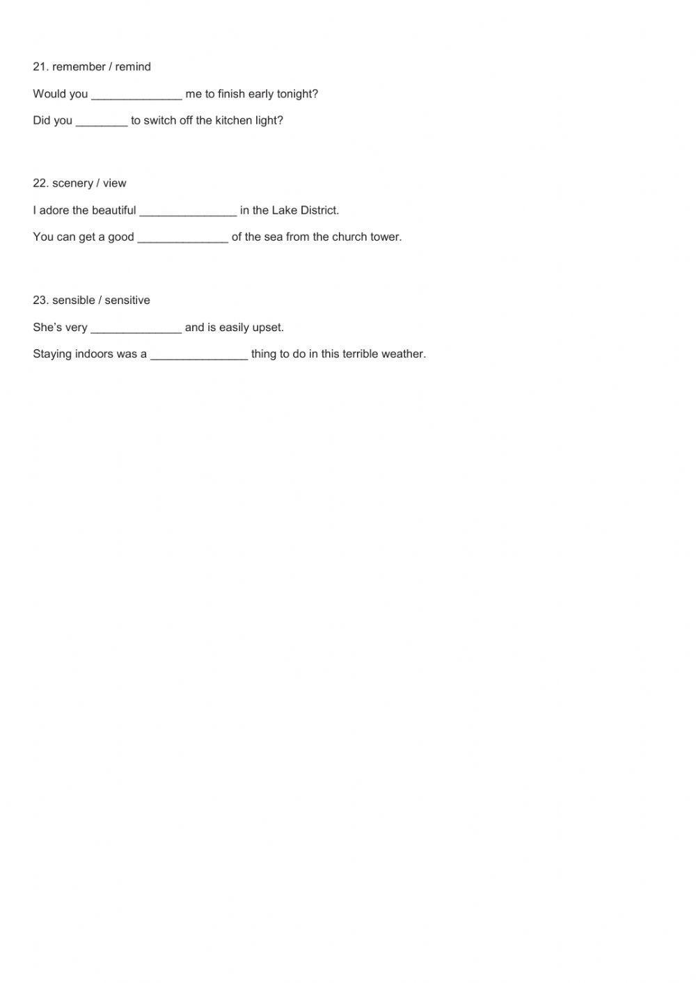 Confusing words and false friends and 