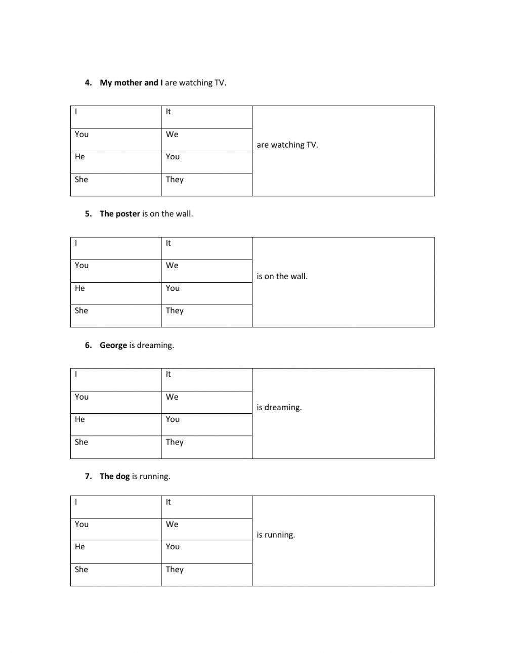 Personal pronouns and possessive adjectives