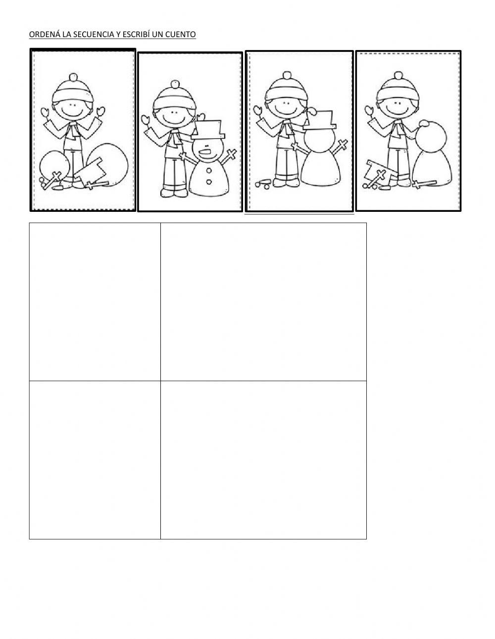 Ordenar secuencia y escribir un cuento