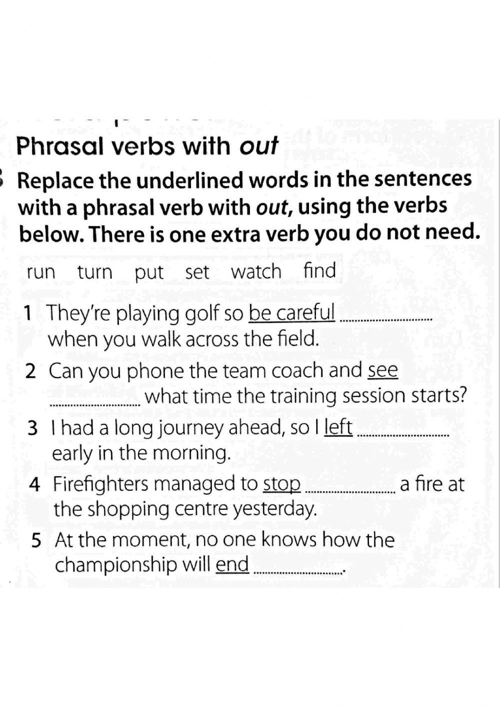 Some phrasal verbs
