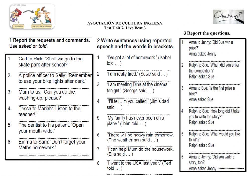 Test Junior 5 Unit 7