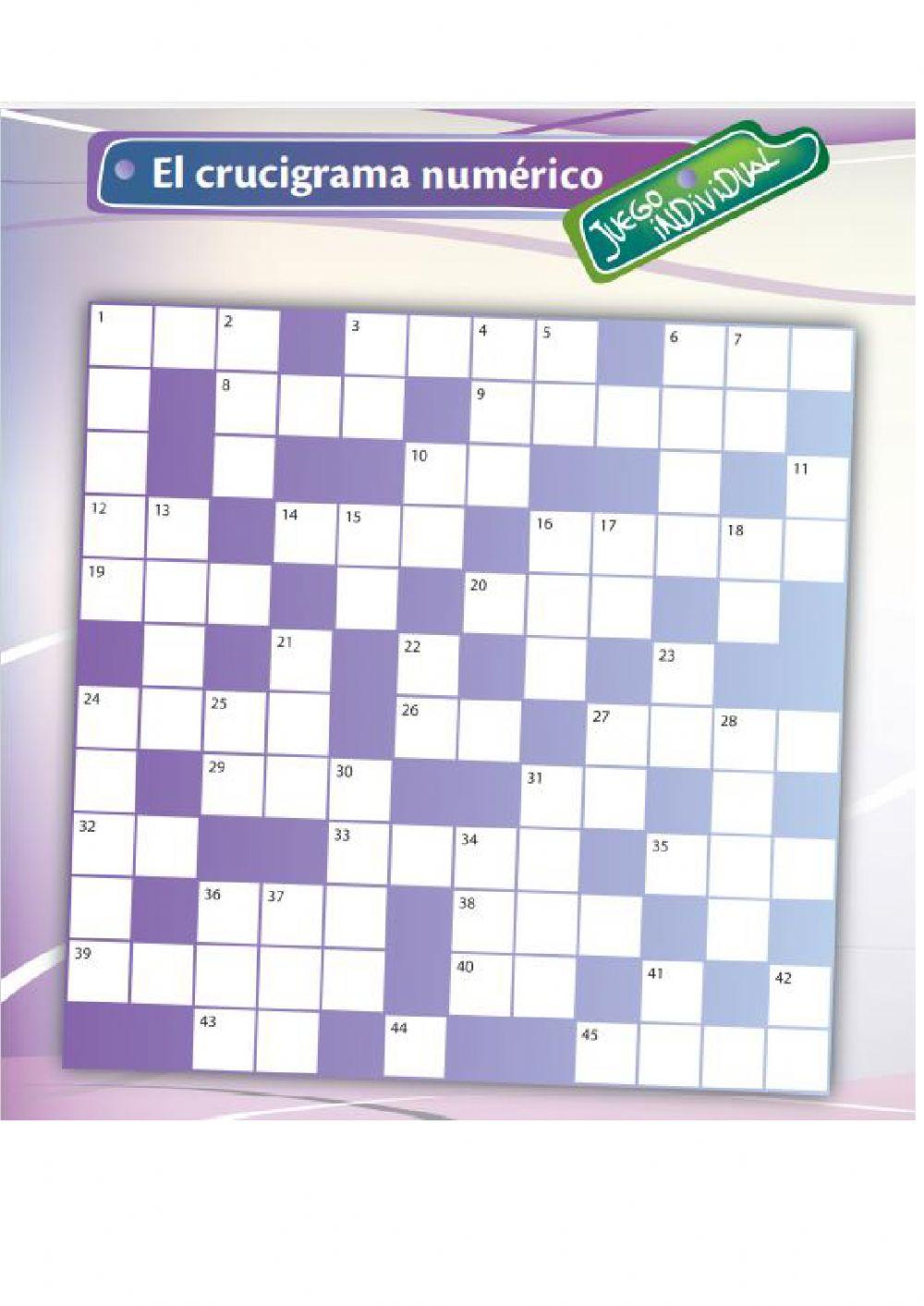 Crucigrama numerico