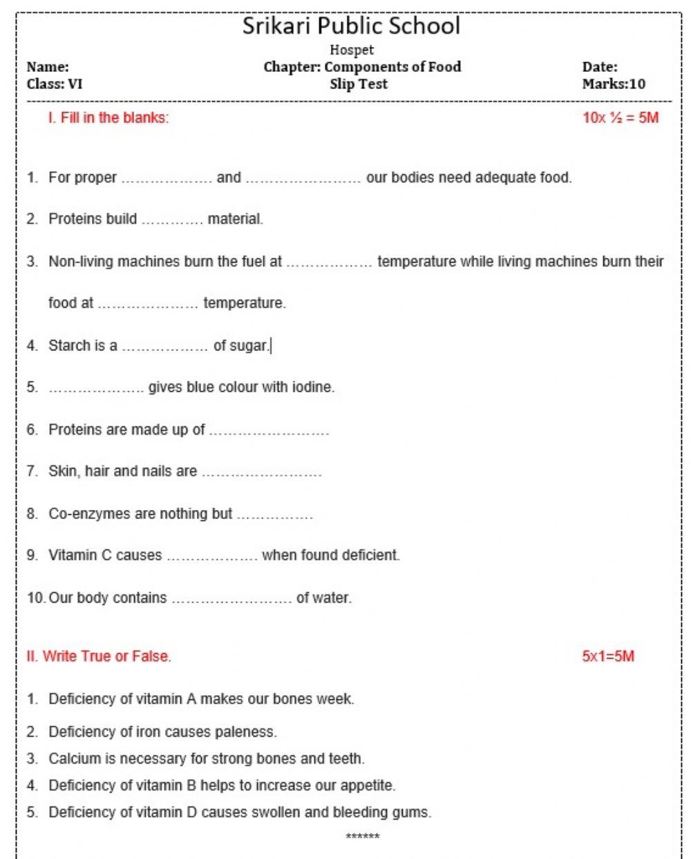 Components Of Food 315488 Rekha S LiveWorksheets components-of-food-315488-rekha-s-liveworksheets