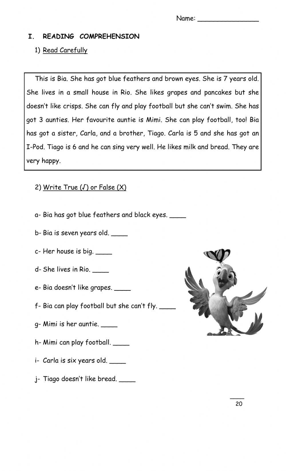 Reading comprehension