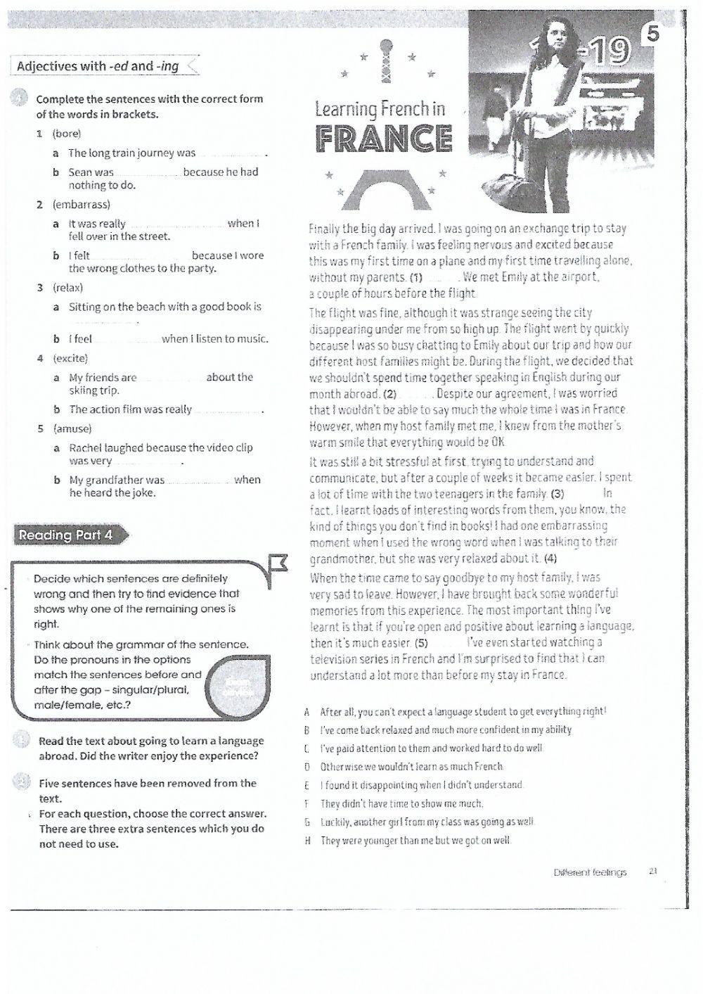 Adjectives with -ed and -ing