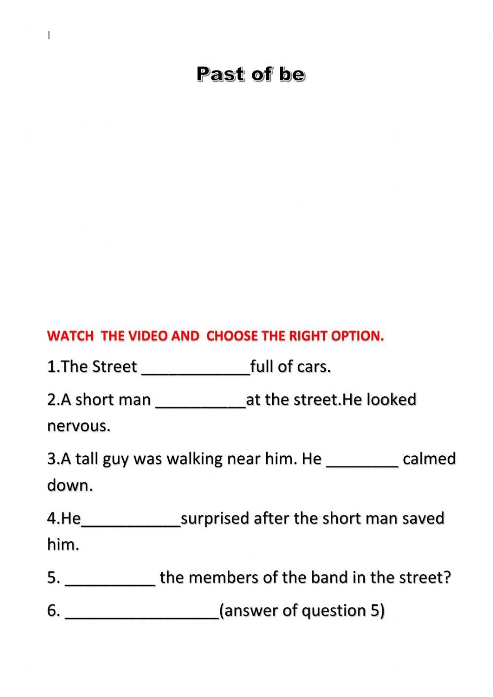 Past of be -reinforcement