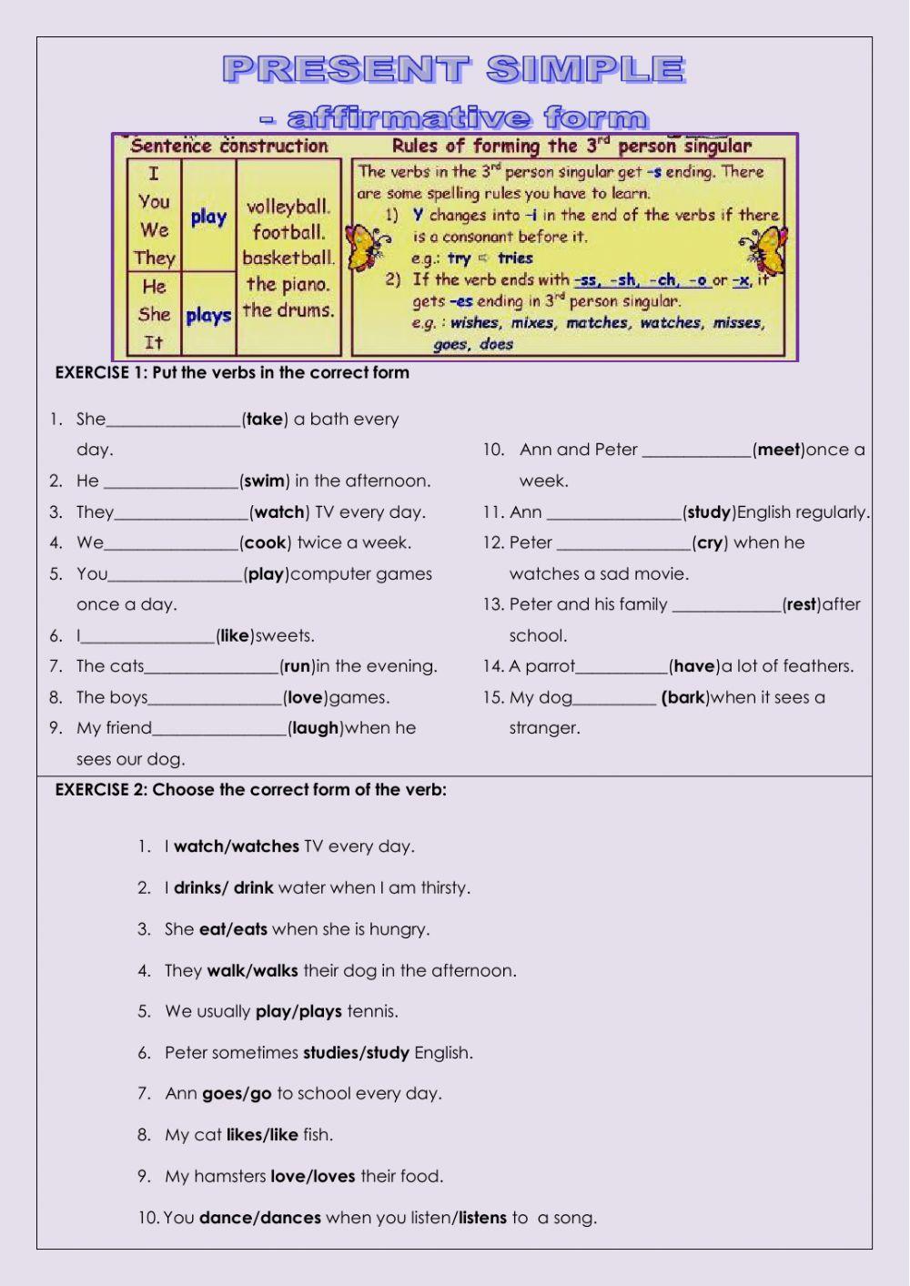 Present simple affirmative