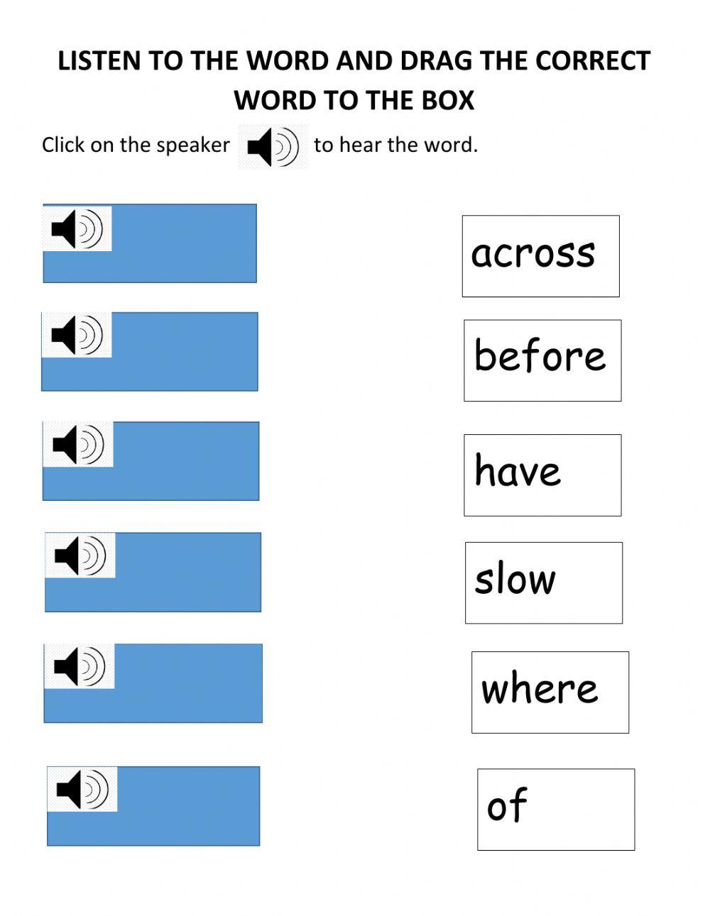 Listen and Match Words 1