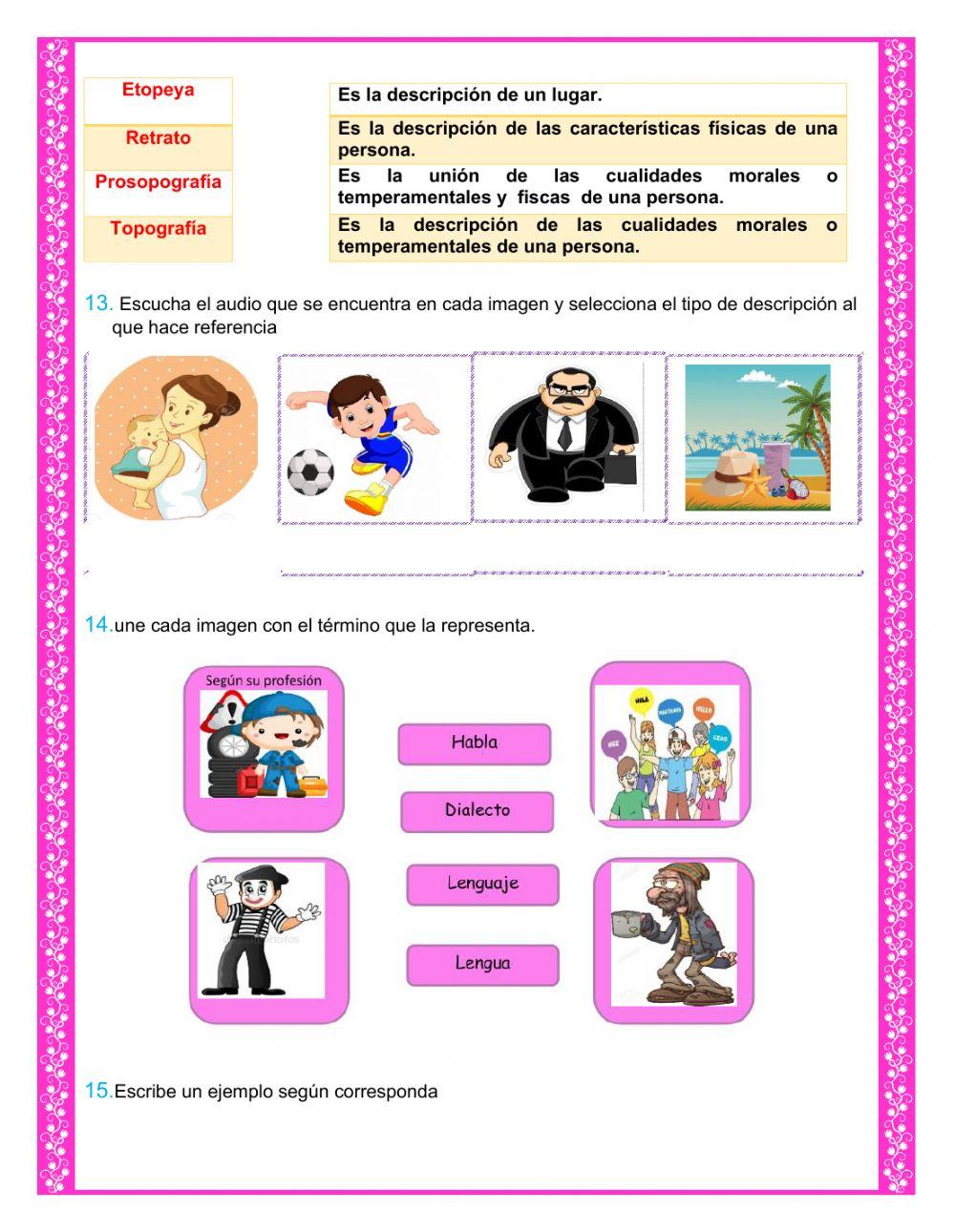 Bimestral de español cuarto