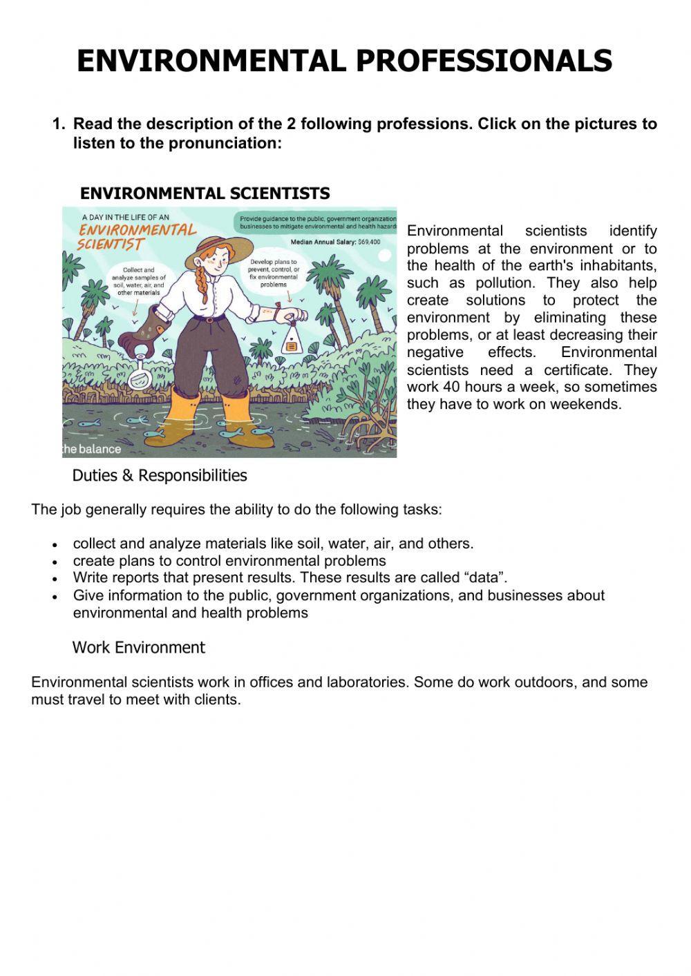 Environmental professionals