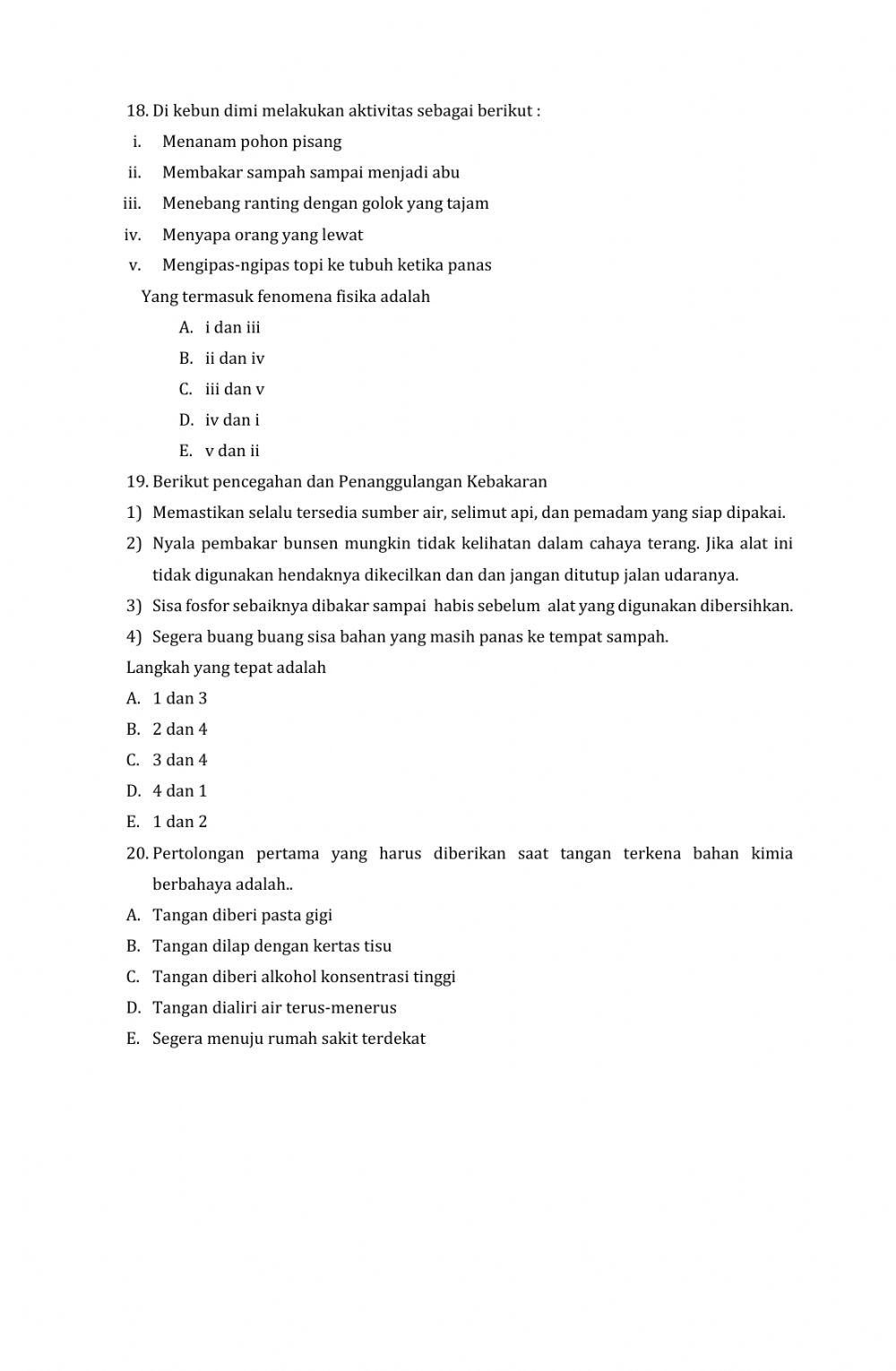 Soal ulangan Hakikat Fisika