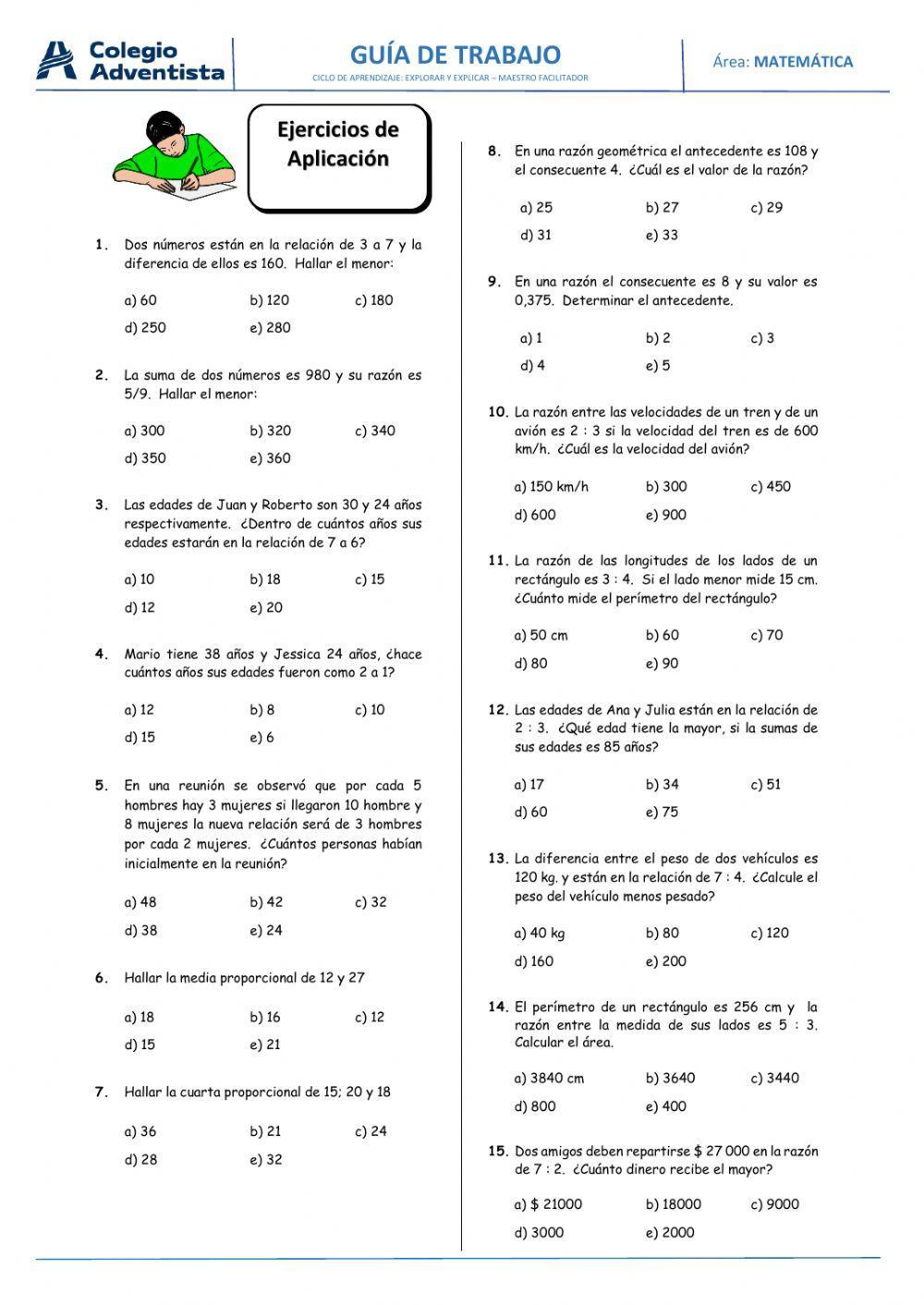 Razones y proporciones