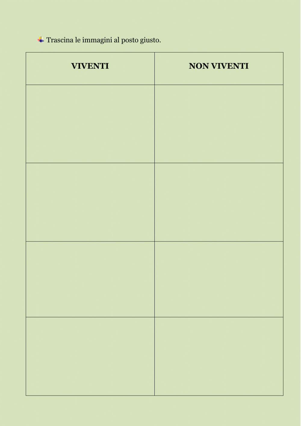 ESSERI VIVENTI E NON VIVENTI