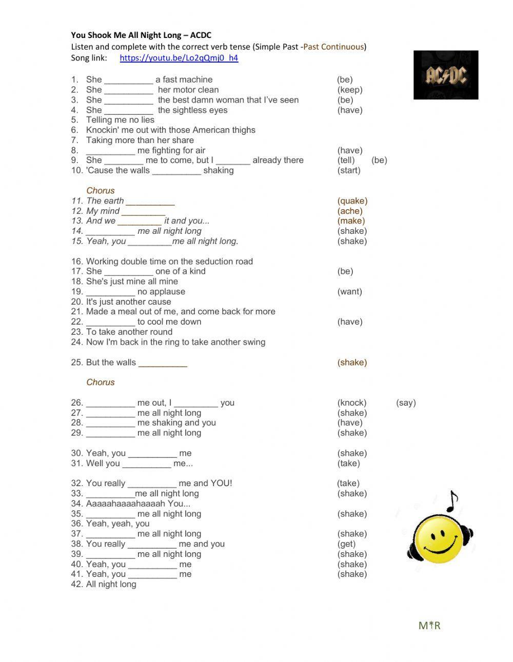 Song: You Shook Me All Night Long