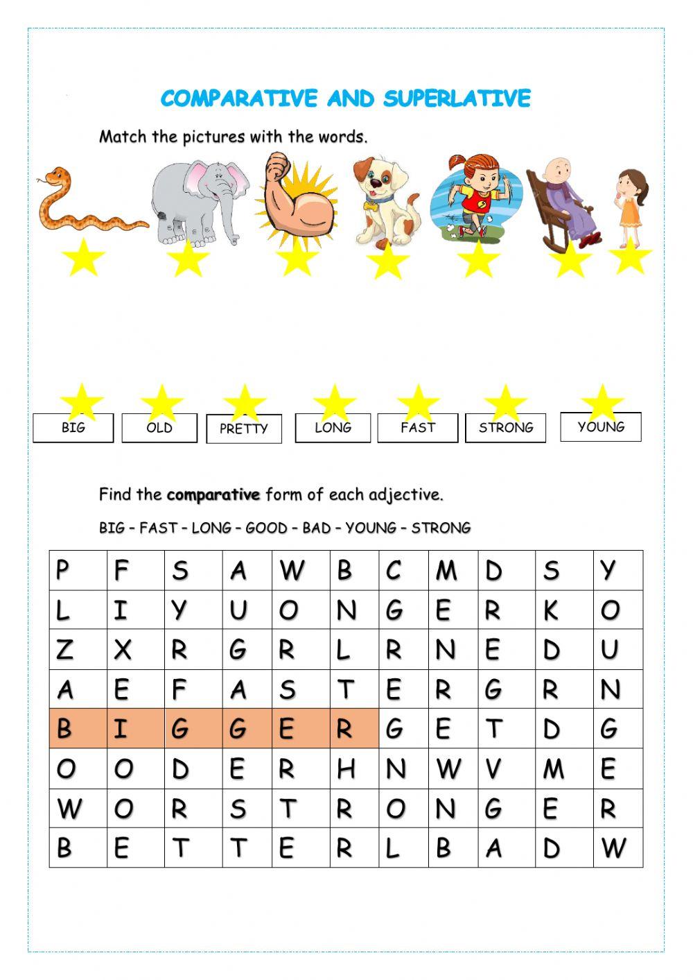 Comparative and superlative form