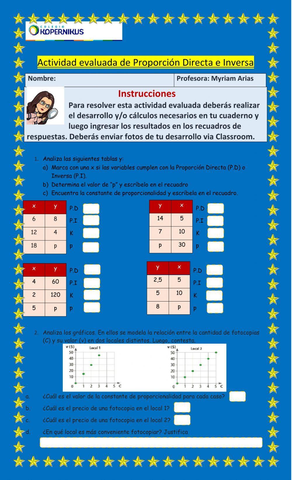 Proporción directa e inversa