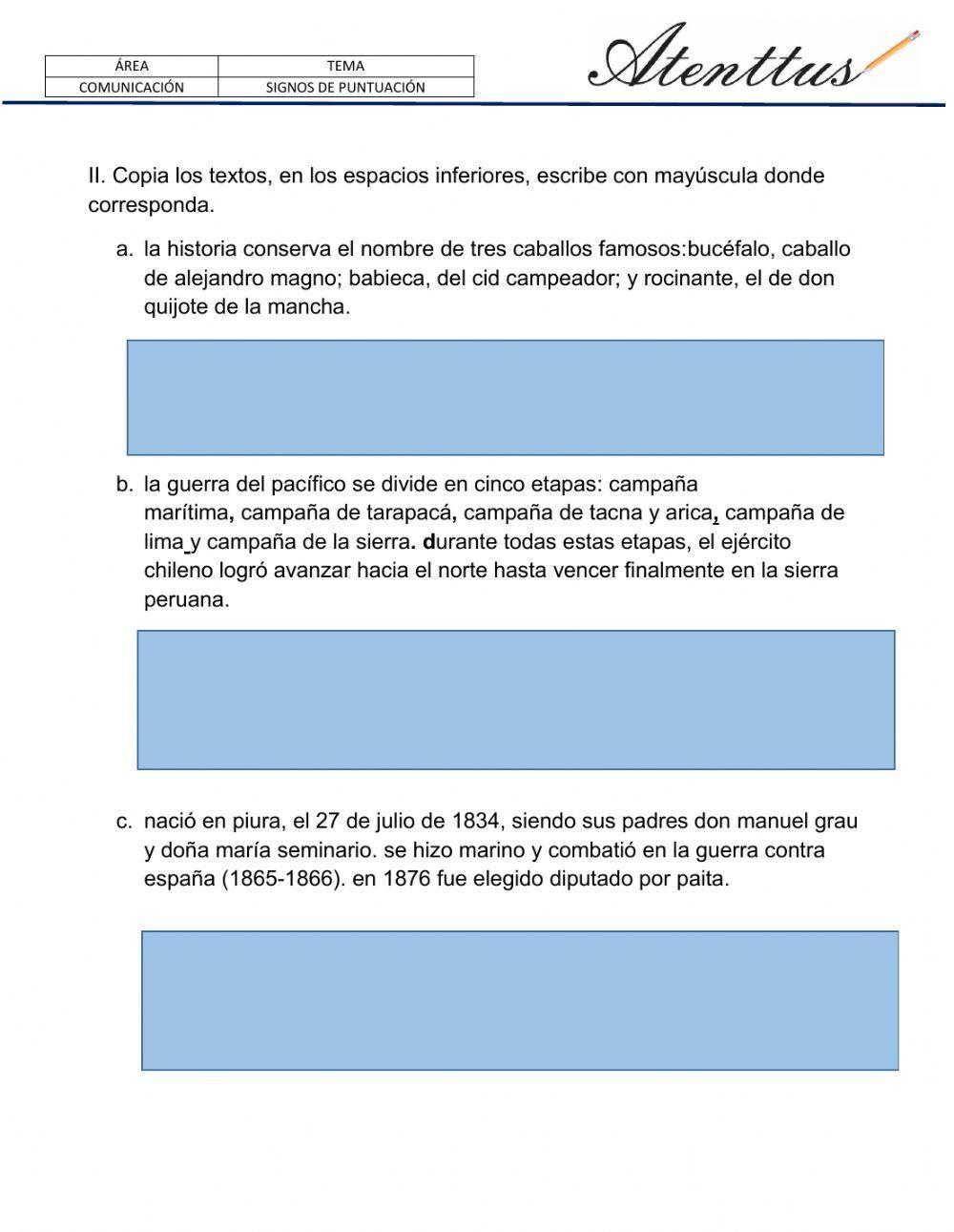 Puntos y mayúsculas