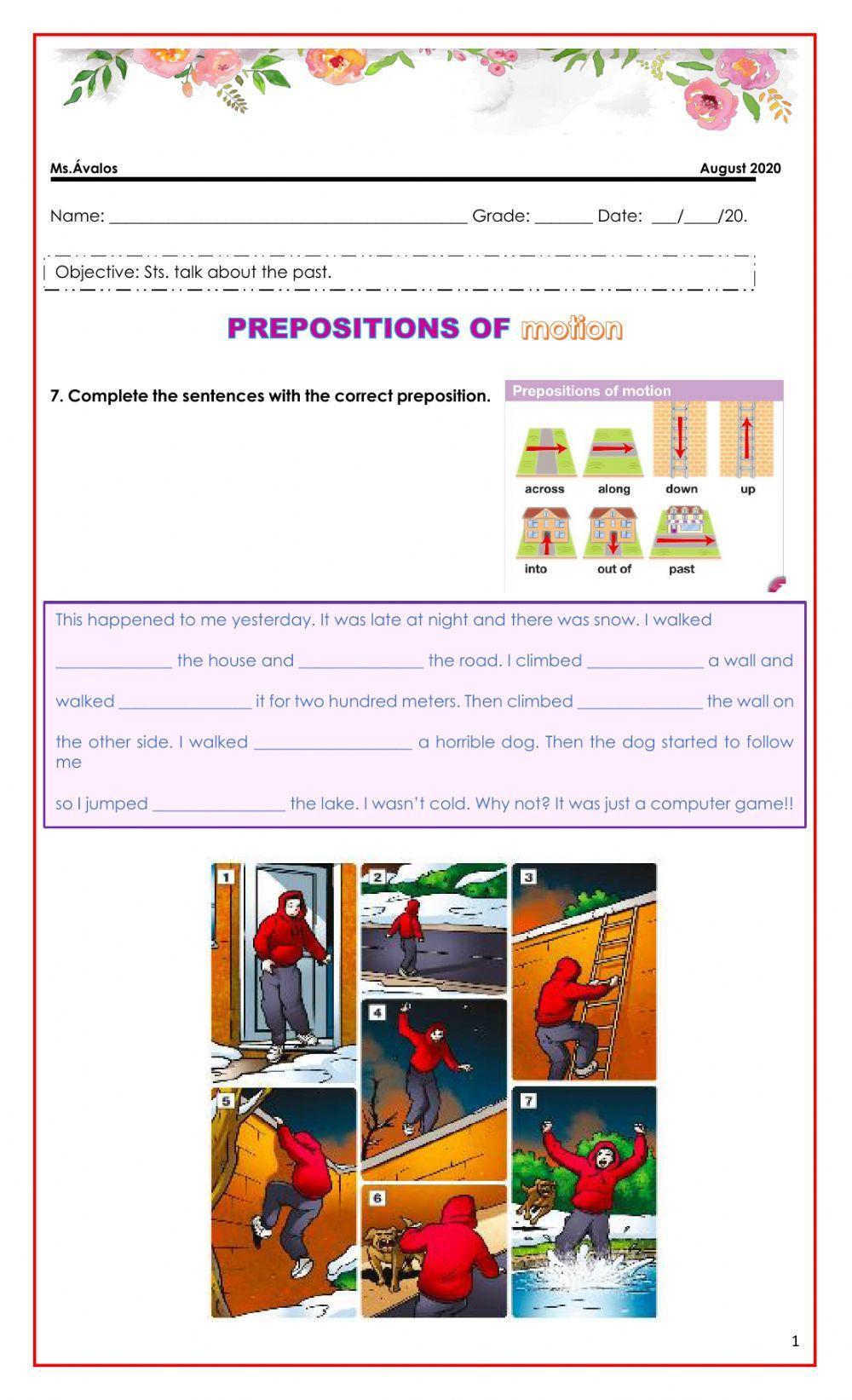 Prepositions of motion