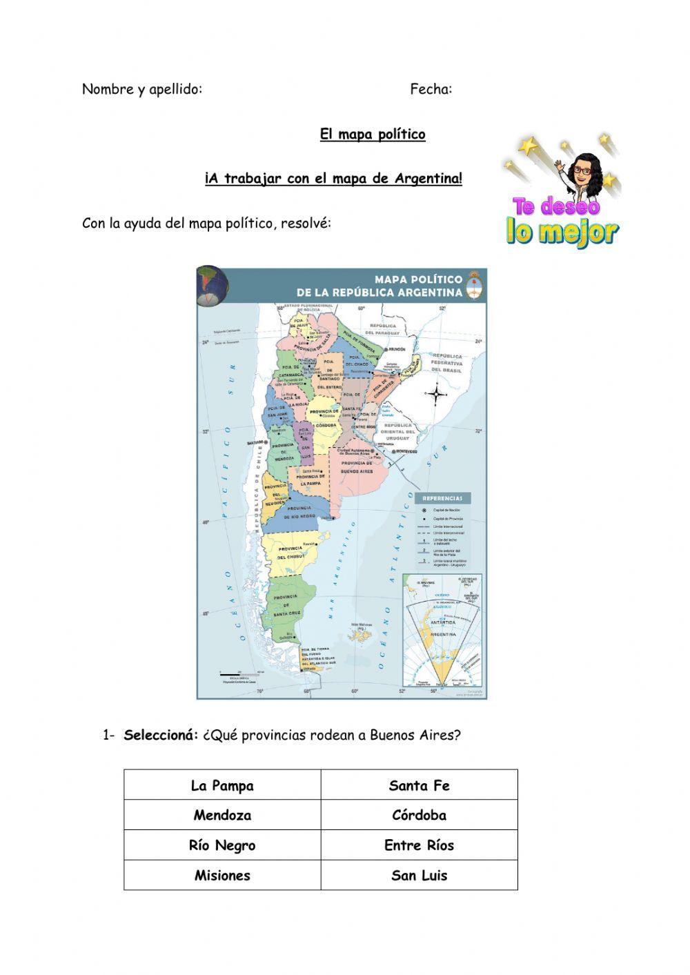 Mapa político de la Argentina