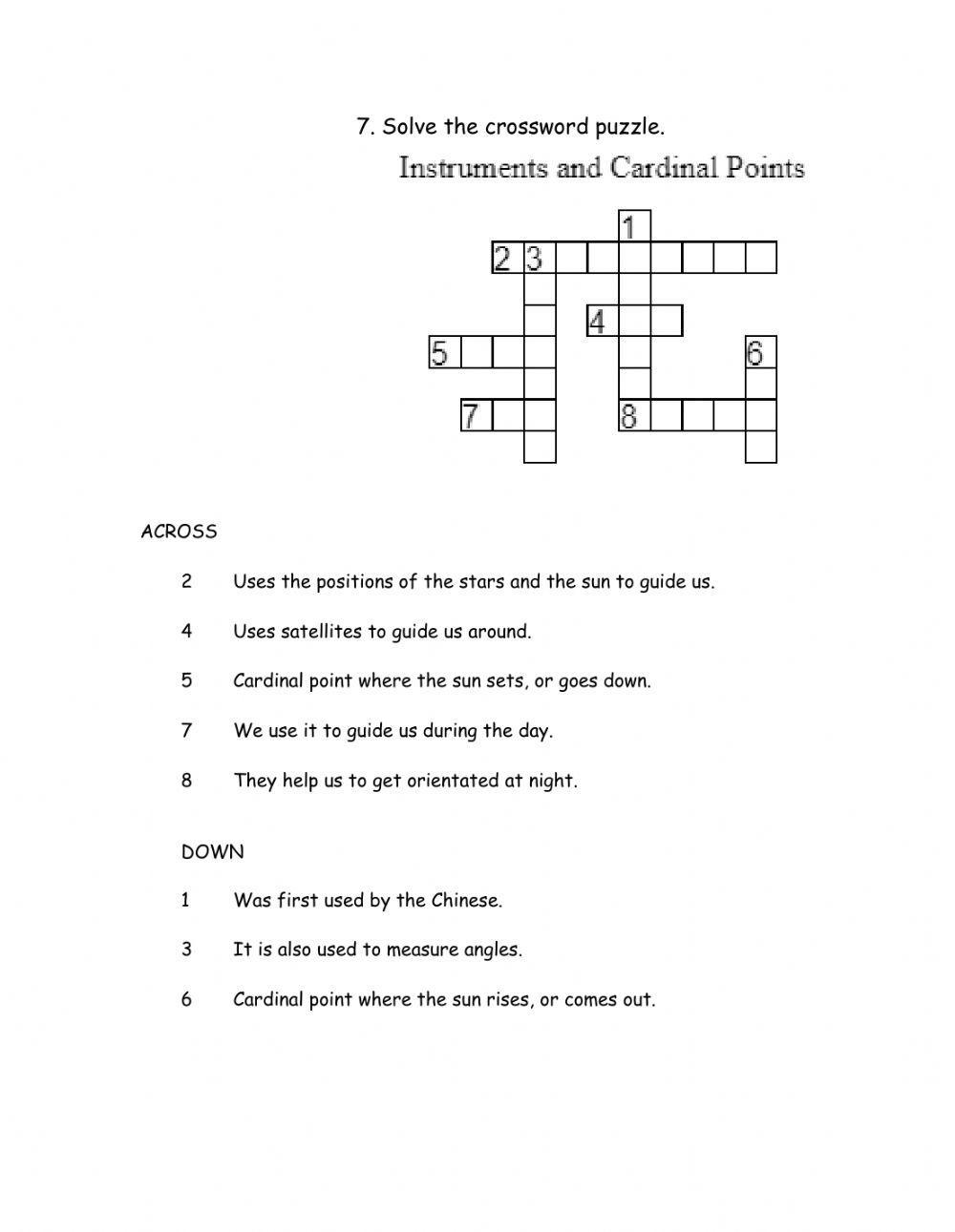 Let's Practice Cardinal Points and Instruments