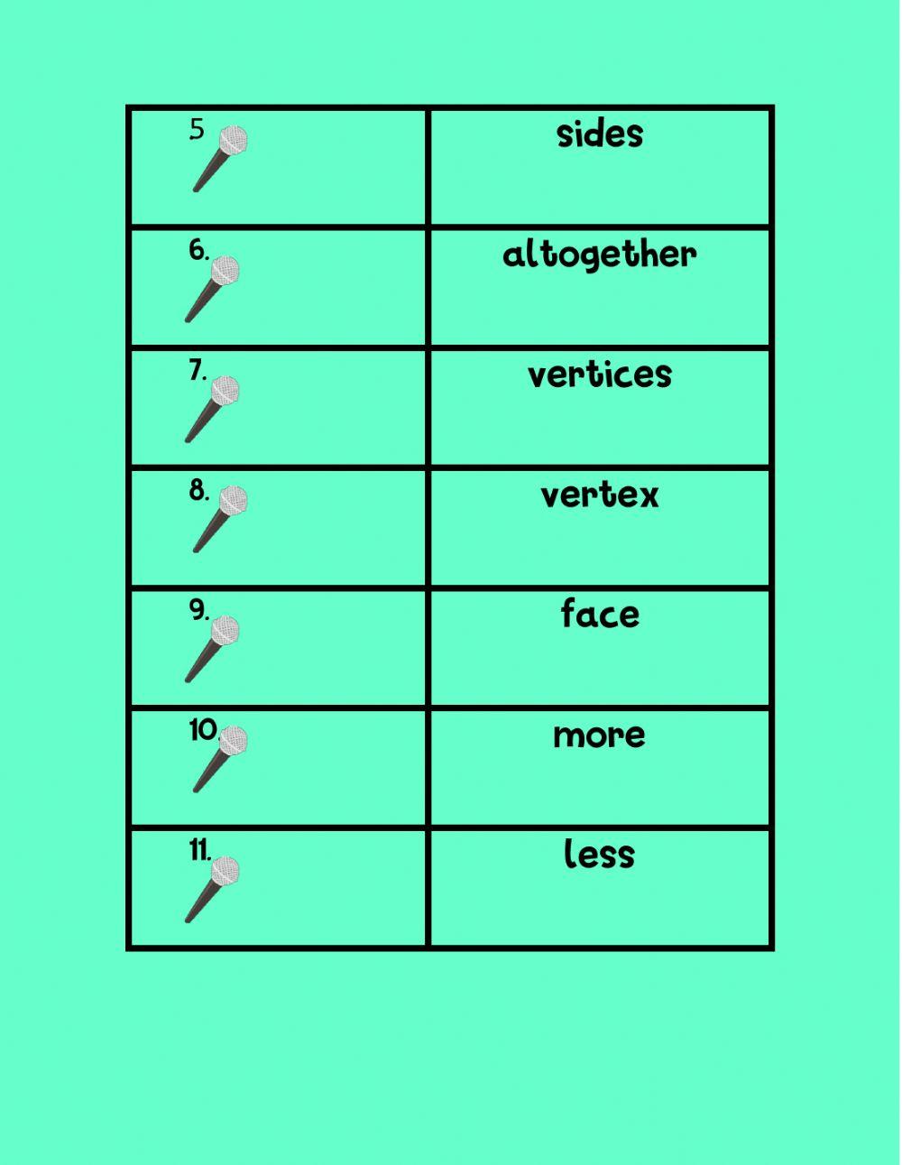 Math Vocabulary