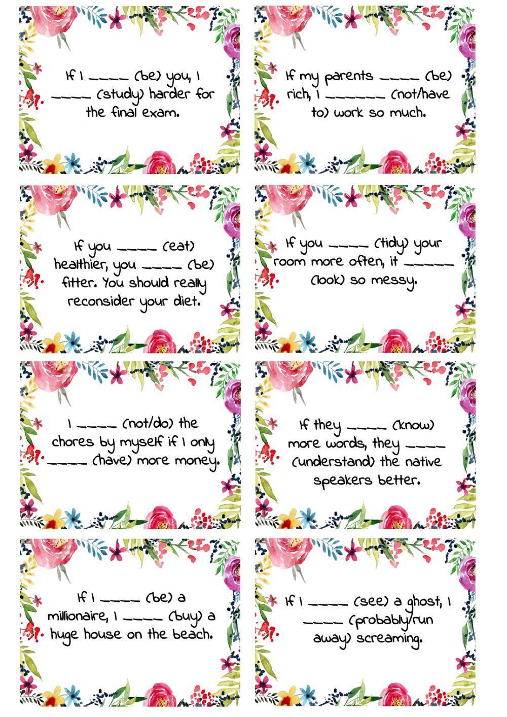 Speaking cards CONDITIONALS