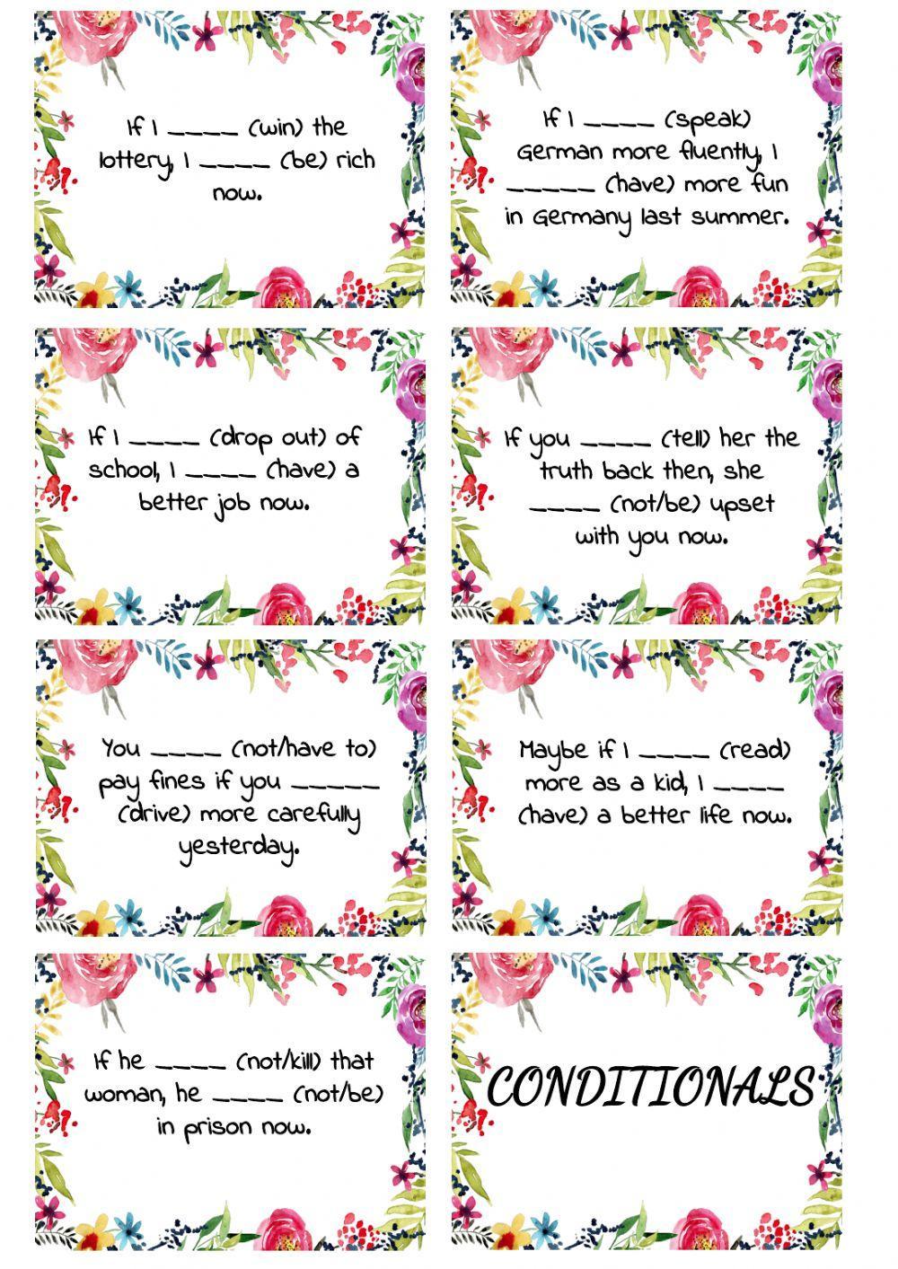 Speaking cards CONDITIONALS