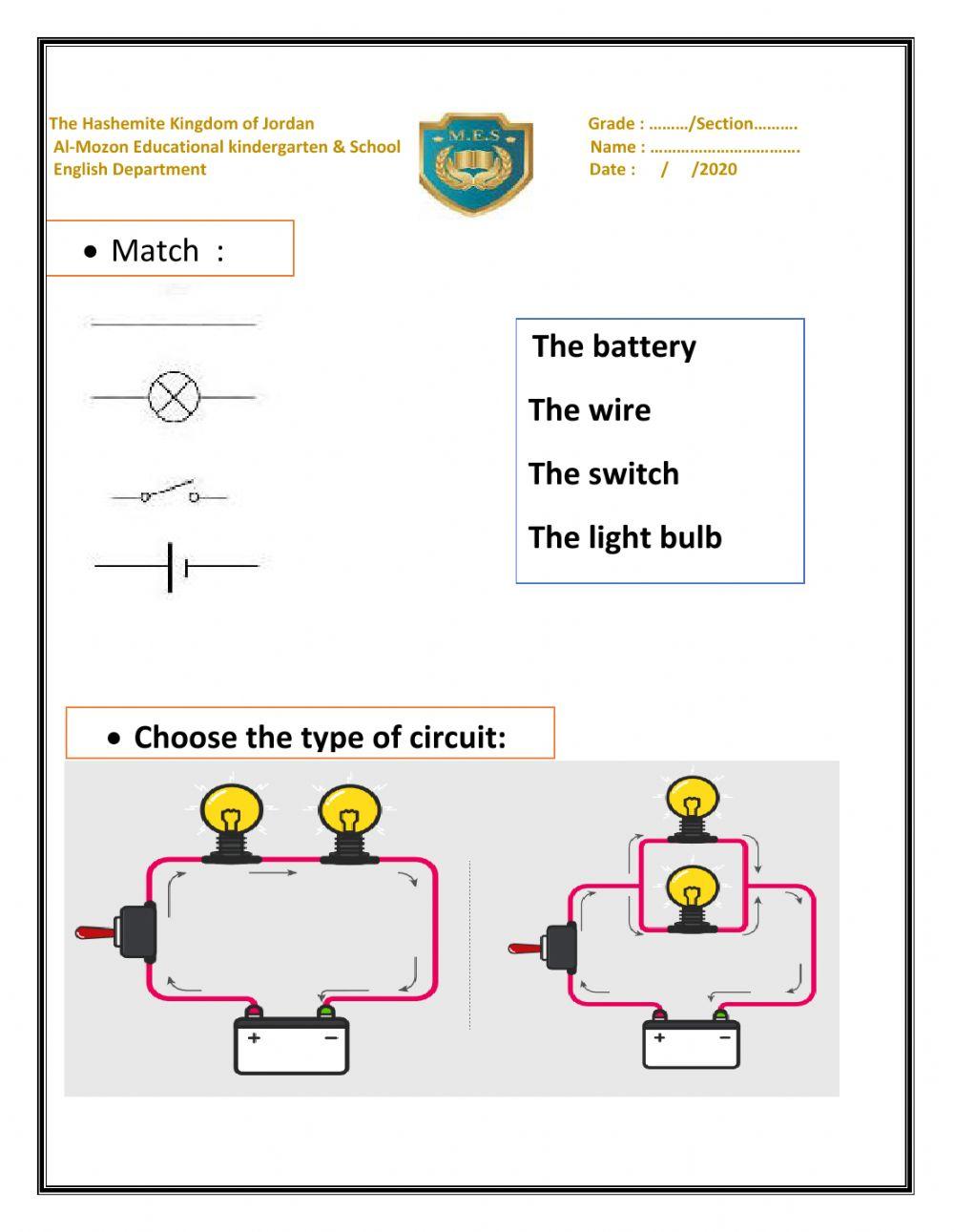 electric circuit online exercise for | Live Worksheets