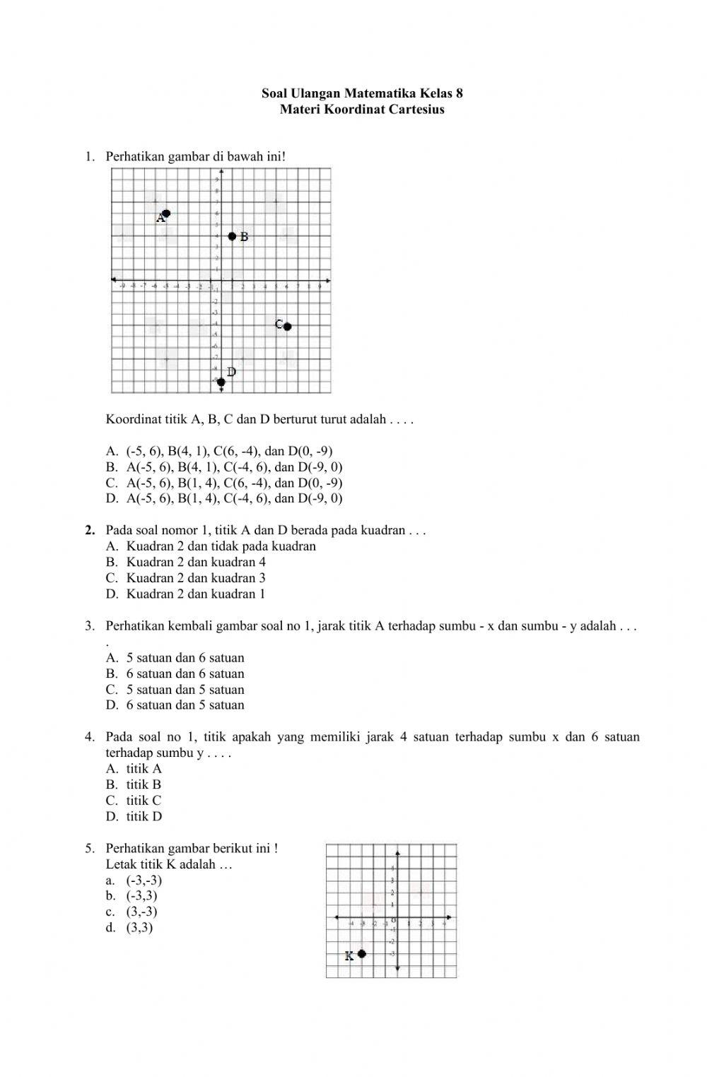 Ulangan koordinat cartesius