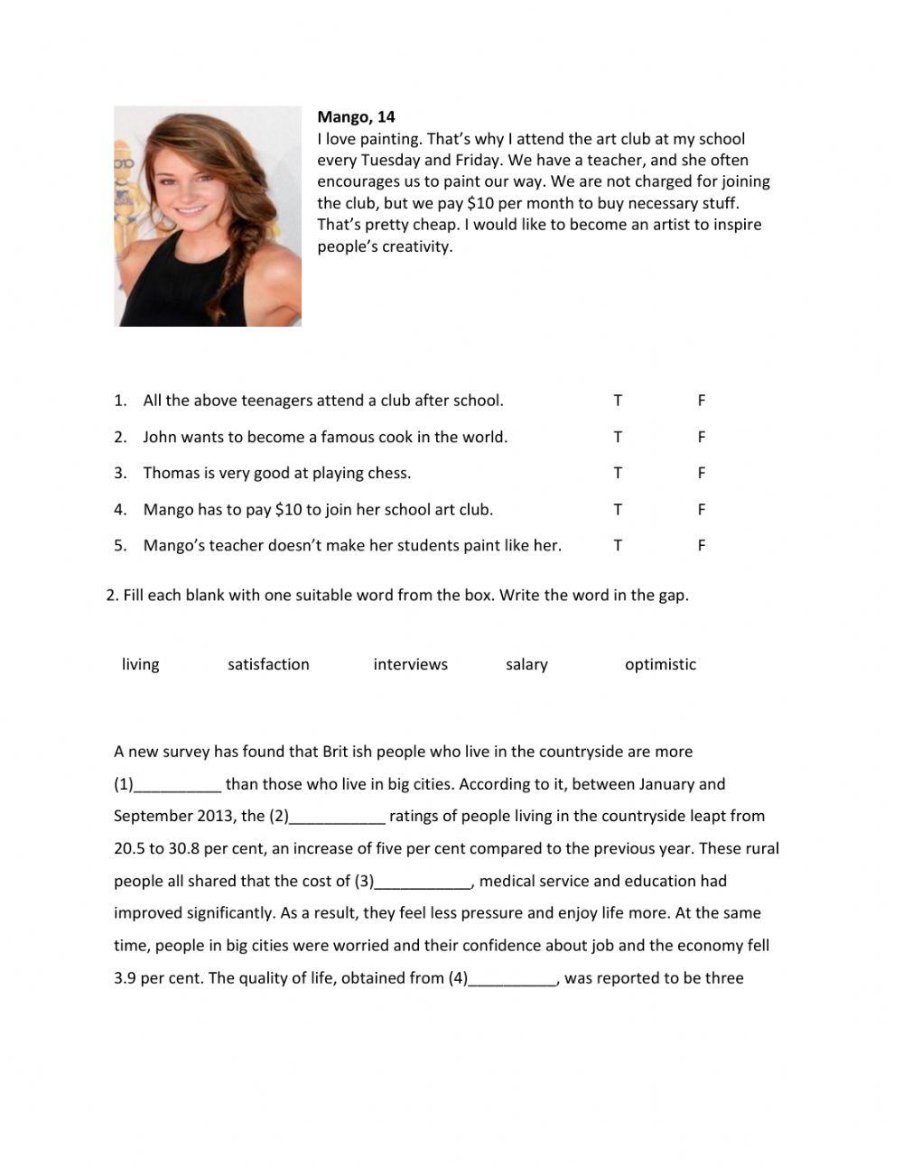 Lớp 8 - Kiểm tra 45 phút số 1 (Unit 1, 2)