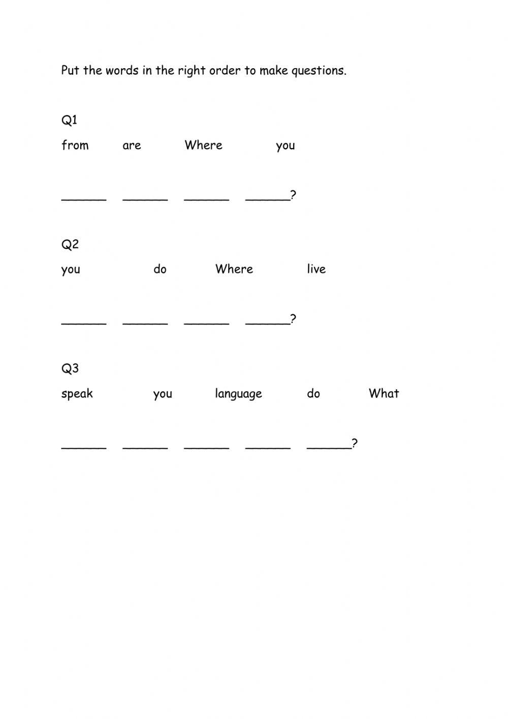 getting to know you questions