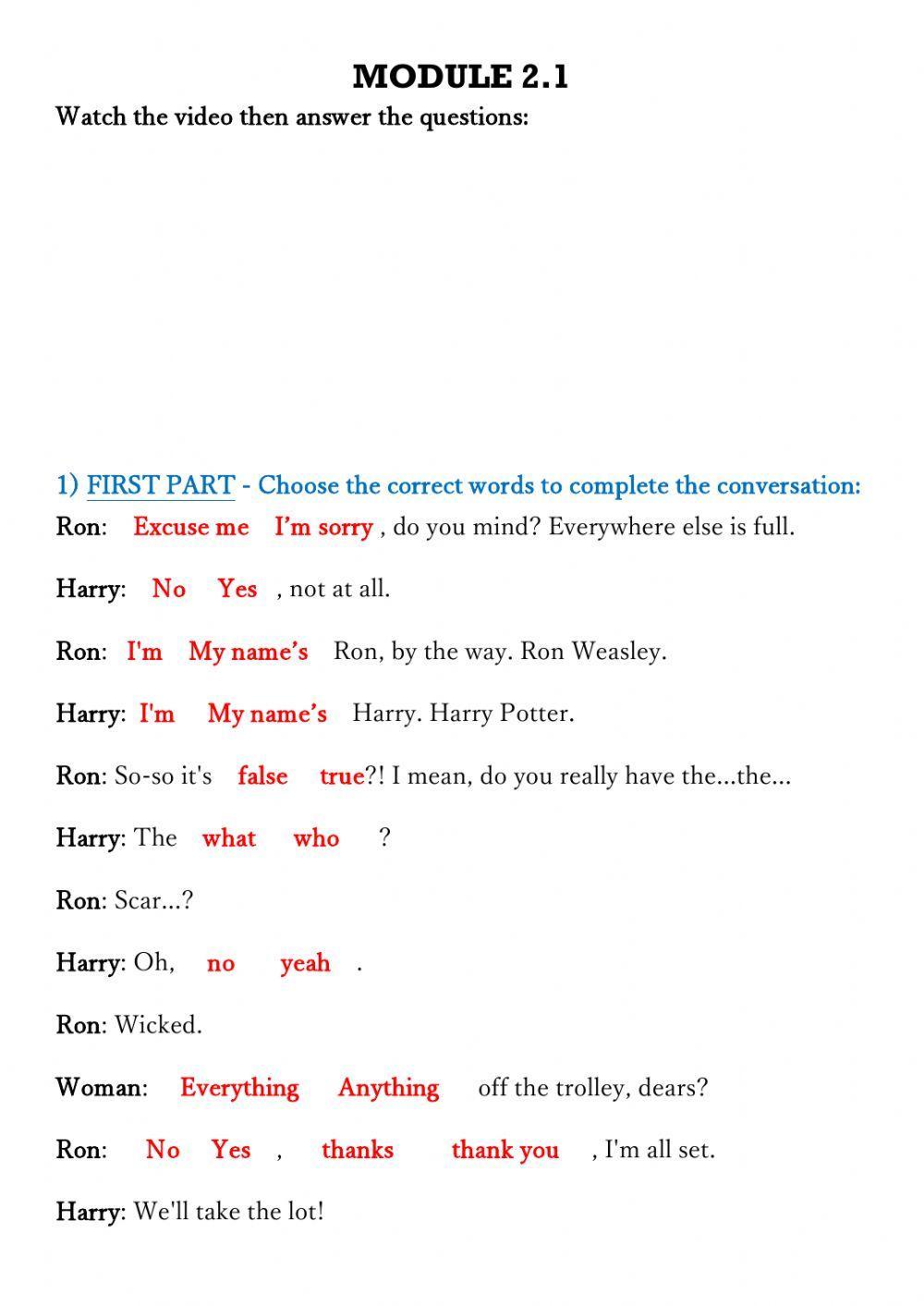 Introductions - Watching Harry Potter