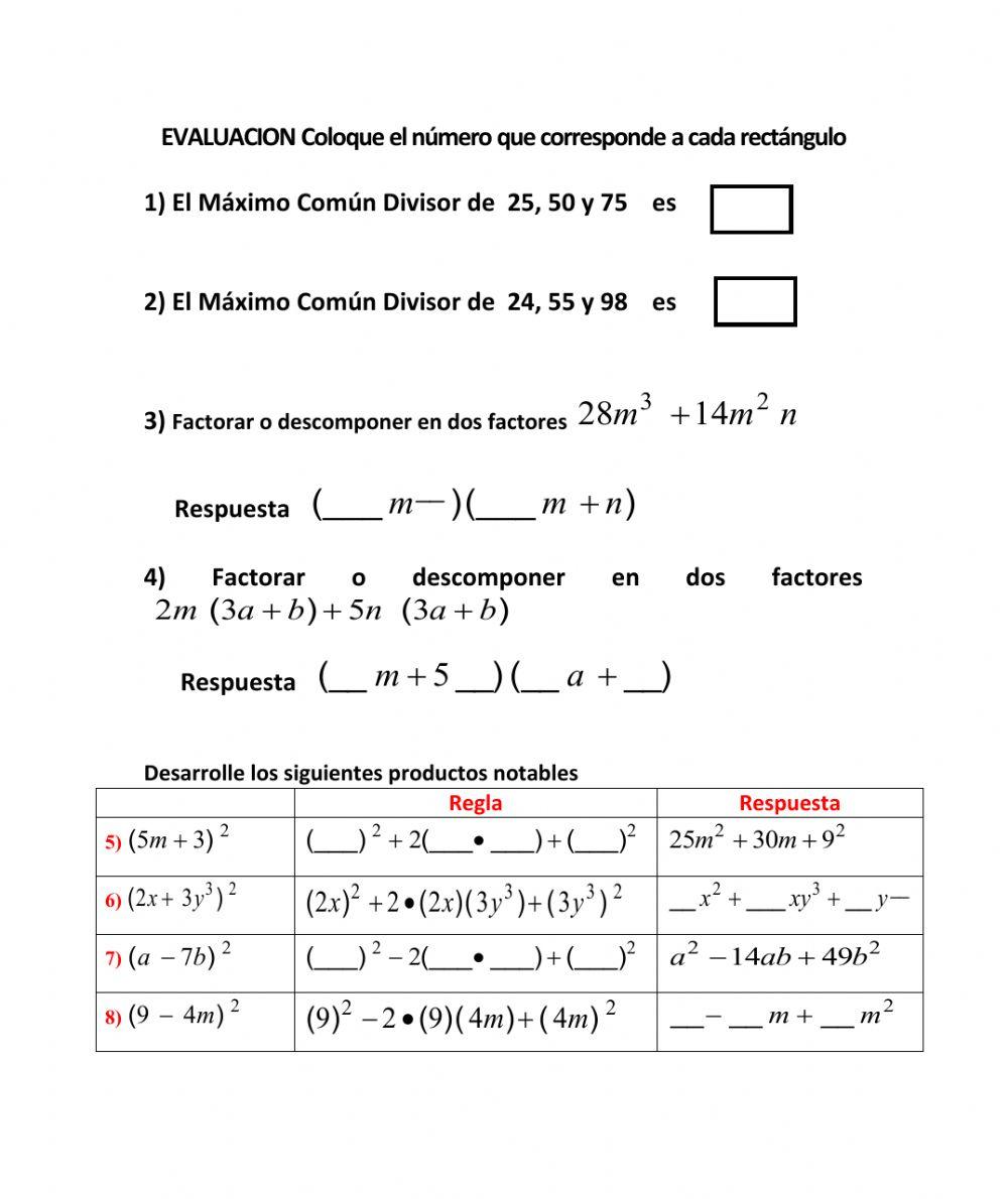 Evaluación factorización1